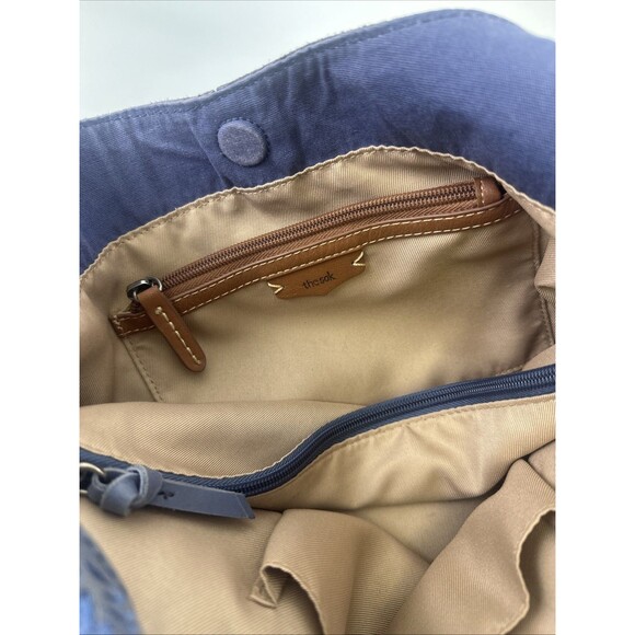 The Sak Huntley Leather Hobo Bag Purse Lake Wildflower Embroidery Blue Soft - Picture 10 of 15